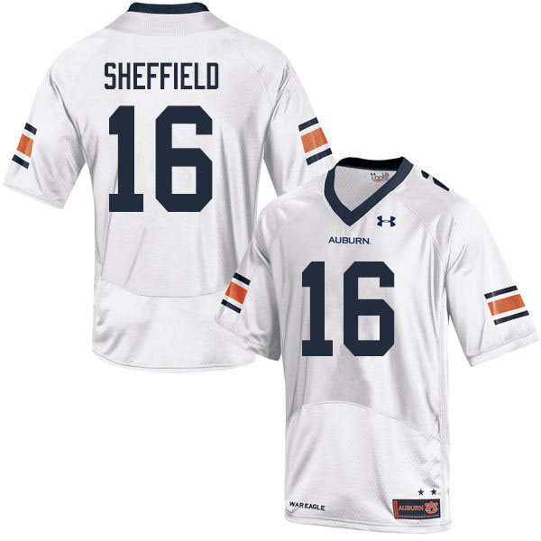 Men #16 Jashawn Sheffield Auburn Tigers College Football Jerseys Sale-White